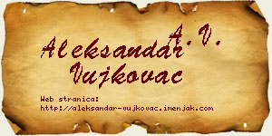 Aleksandar Vujkovac vizit kartica